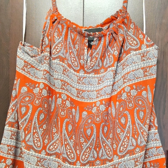 Ashley Stewart Tops - Ashley Stewart Orange and Red Sleeveless Camisole with Paisley Print. NWOT